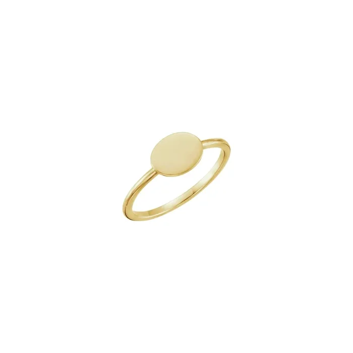 Horizontal Oval Stackable Signet Ring