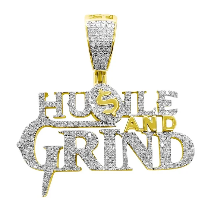 Hustle and Grind Diamond Pendant .58cttw 10K Yellow Gold