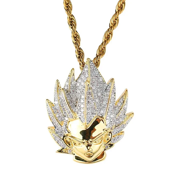 Iced Dragon Ball Super Saiyan Vegeta Pendant