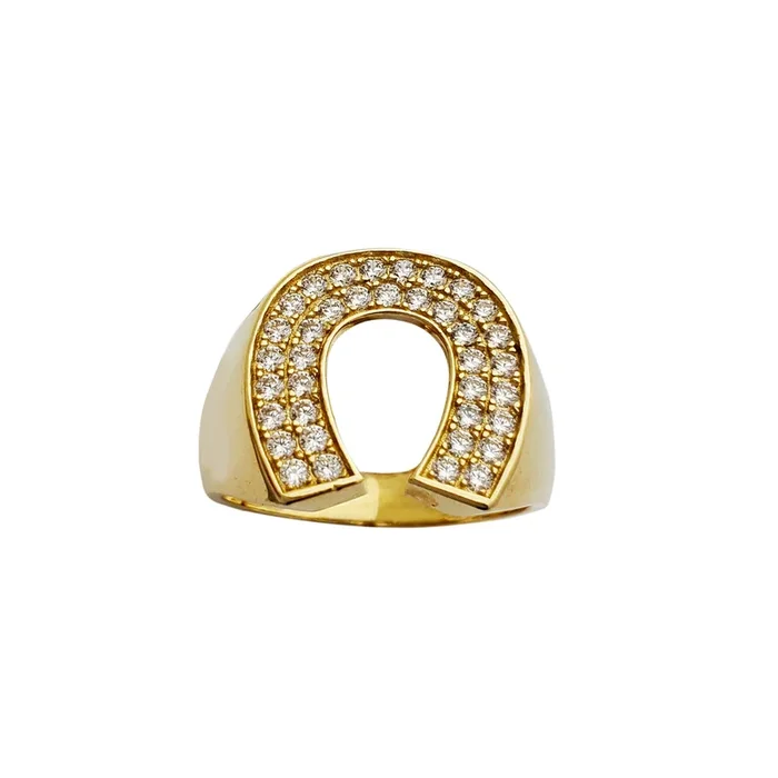 Iced-Out Horseshoe Ring (10K)