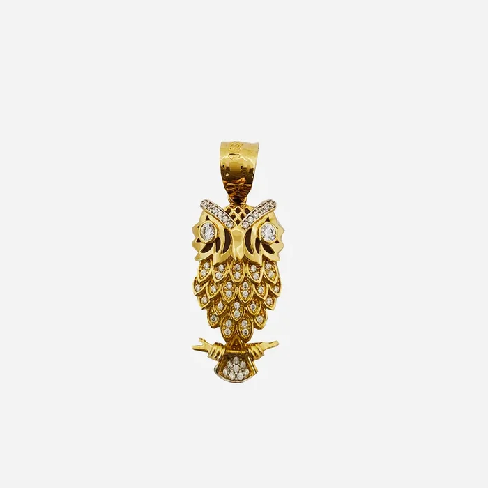 Iced-out Owl Pendant