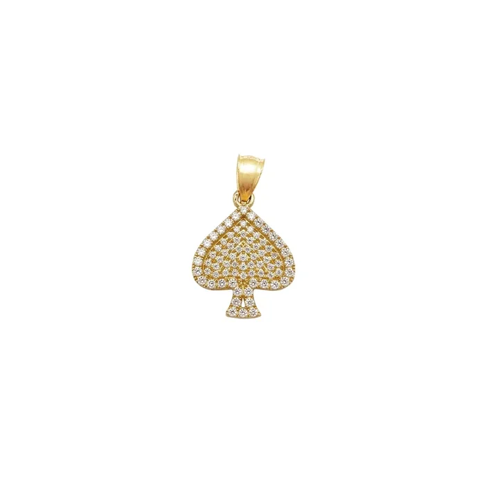 Icy Ace of Spades Pendant (14K)