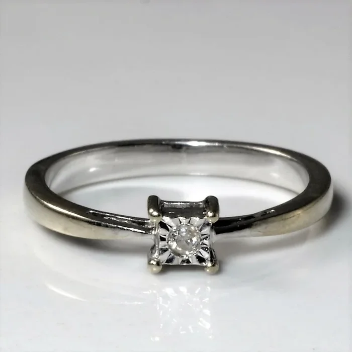 Illusion Set Solitaire Diamond Ring | 0.02ct | SZ 5 |