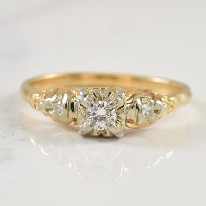Illusion Set Three Stone Diamond Ring | 0.16ctw | SZ 8 |