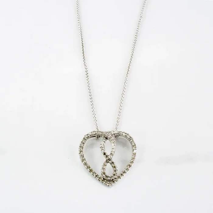 Infinity Heart Necklace | 0.36 ctw | SZ 18″ |