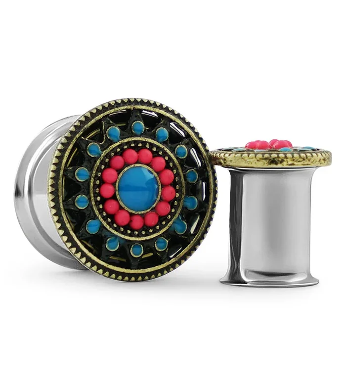 Interlace Beaded Stainless Steel Plugs