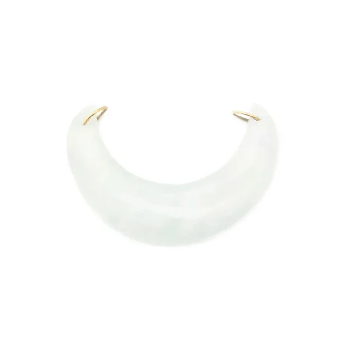 Jade Crescent Moon “弯玉新月” Pendant (14K)