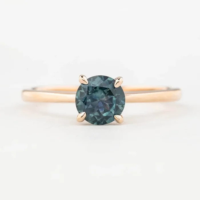 Jane Ring 1.08ct Montana Sapphire Ring 14K Rose Gold, One of a kind