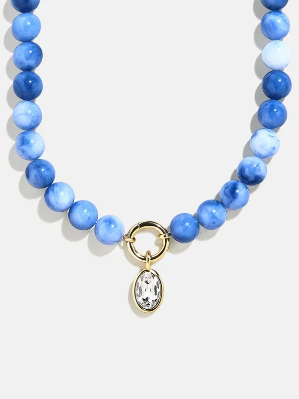 Janette Beaded Ring Necklace – Sodalite