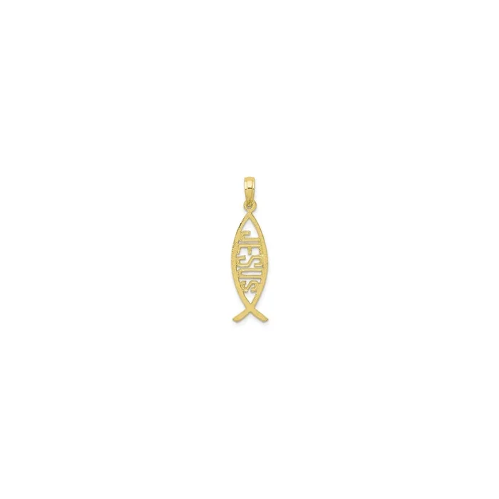 Jesus Ichthus Fish Pendant (10K)