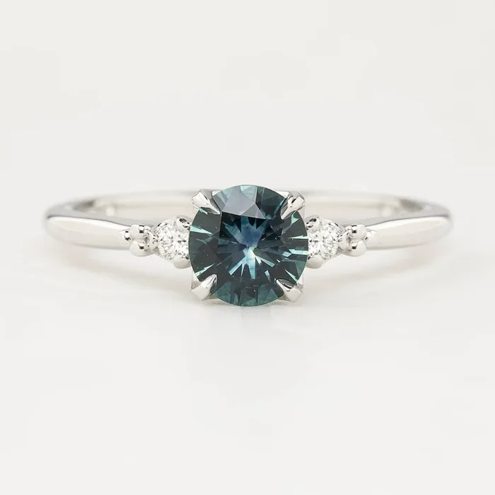 【即日配送】エステルリング ・0.77ct・加熱モンタナ産ブルーグリーンサファイア・K14WG