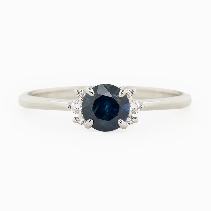 【即日配送】レナリング ・0.65ct・加熱モンタナ産ブルーサファイア・K14WG