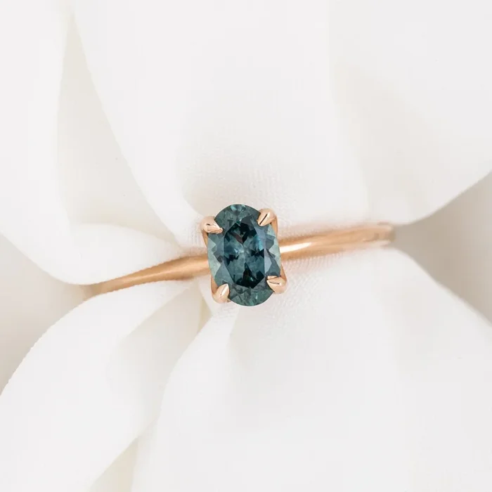 【即日配送】サラリング ・0.78ct・加熱モンタナ産ブルーグリーンサファイア・K14RG