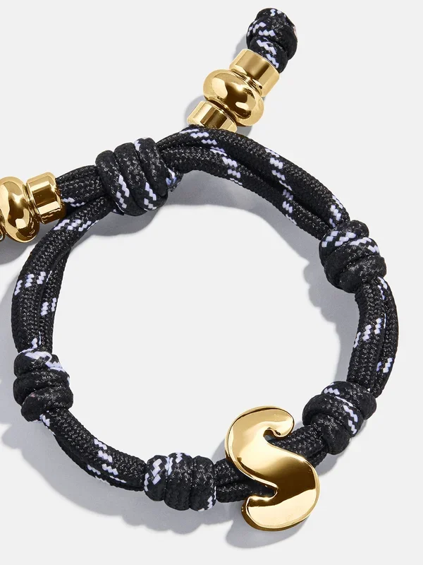 Knotty Initial Custom Bracelet – Black Single Letter
