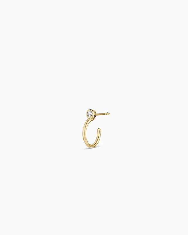 Lab Grown Diamond Circle Stud Single Huggie