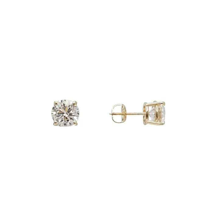 Lab-Grown Diamond Solitaire Stud Earrings – 2.0 ct (14K)