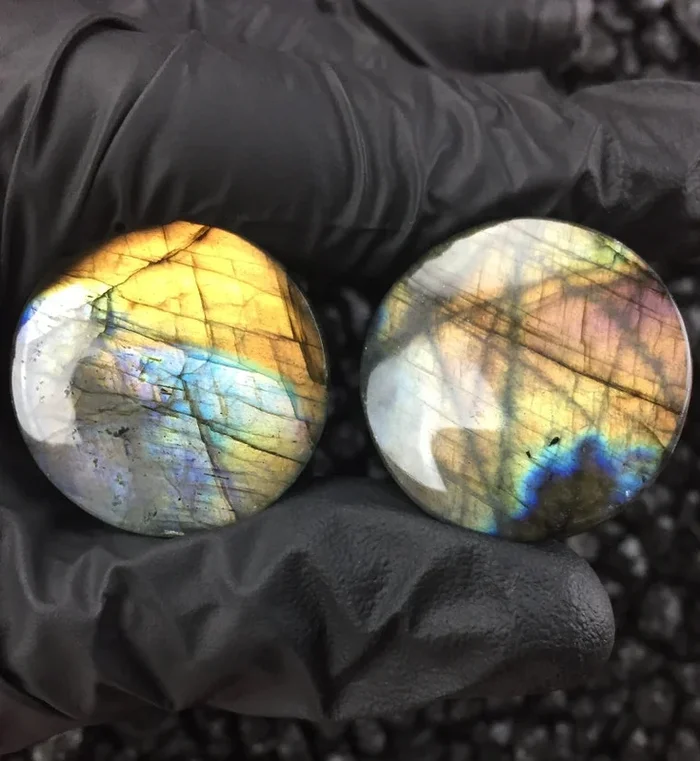 Labradorite Stone Plugs (1 Inch – 25mm) Version 3