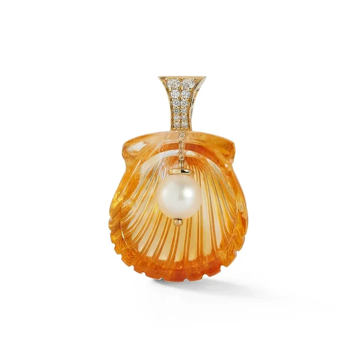 Large Dream Shell Pendant – Citrine