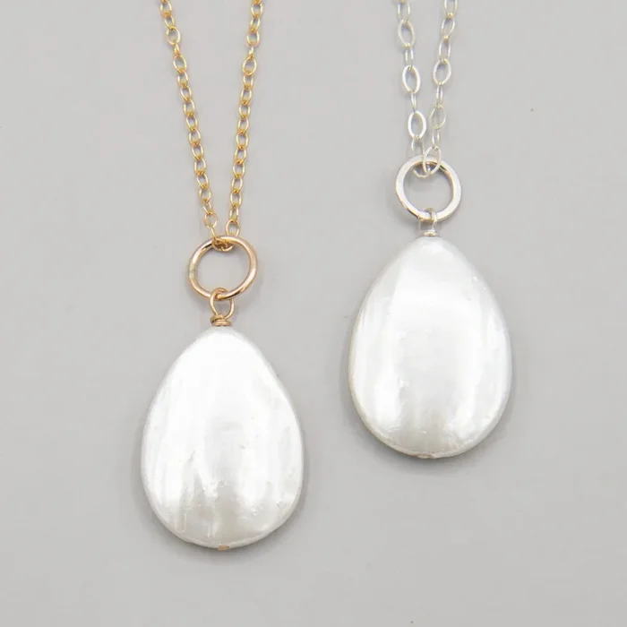 Large Mother of Pearl Teardrop Pendant