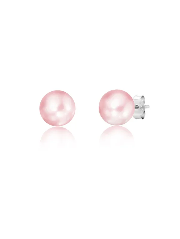 Large Pink Pearl Earrings