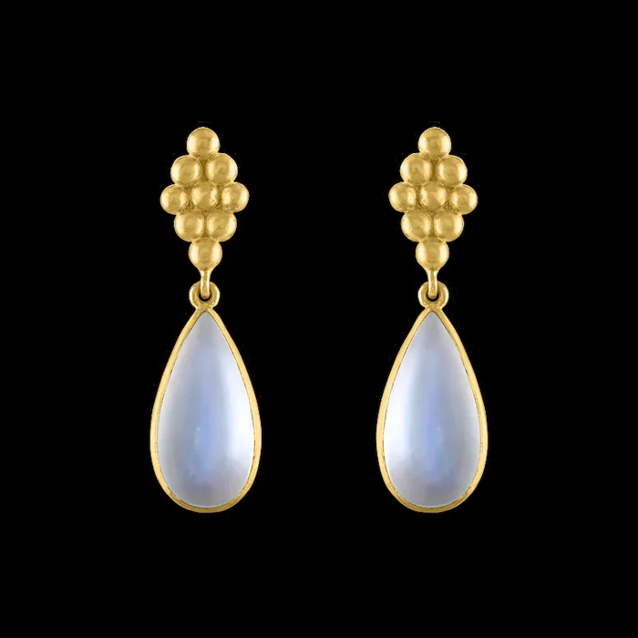 Large Rainbow Moonstone Nona Earrings