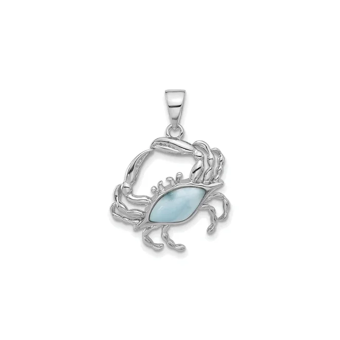 Larimar Crab Pendant (Silver)