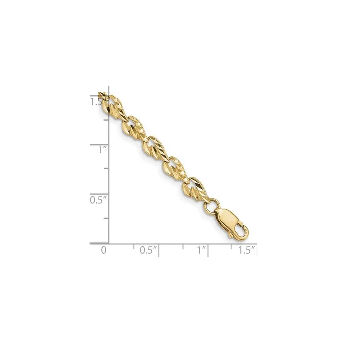 Leafy Diamond-Cut Bracelet (14K).