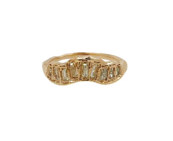 Lemon Baguette Diamond V Shape Scatter Ring