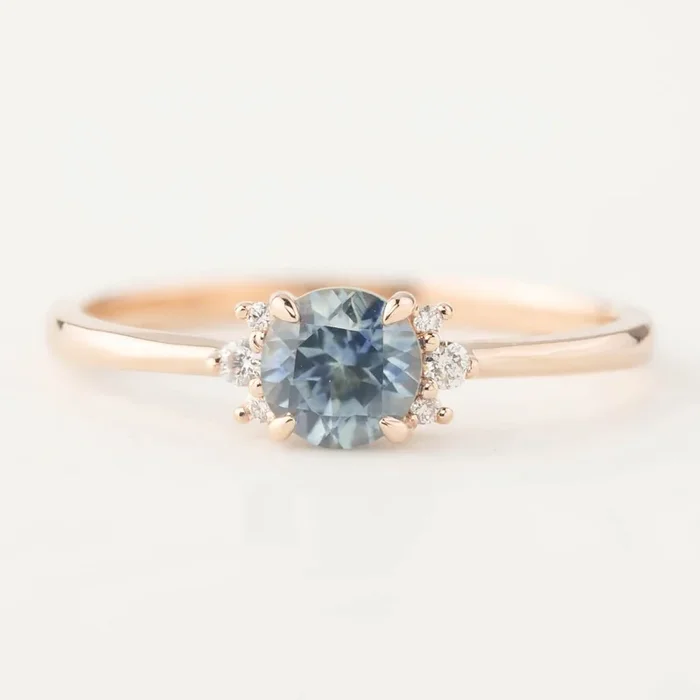 Lena Ring – 0.72ct Blue Montana Sapphire, 14k Rose Gold (one of a kind)