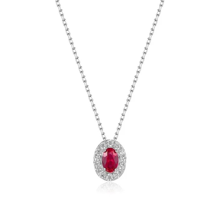 Lily Gem Necklace in Ruby
