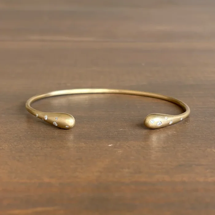 Liquid Gold Fine Melee Diamond Drop Cuff Bracelet