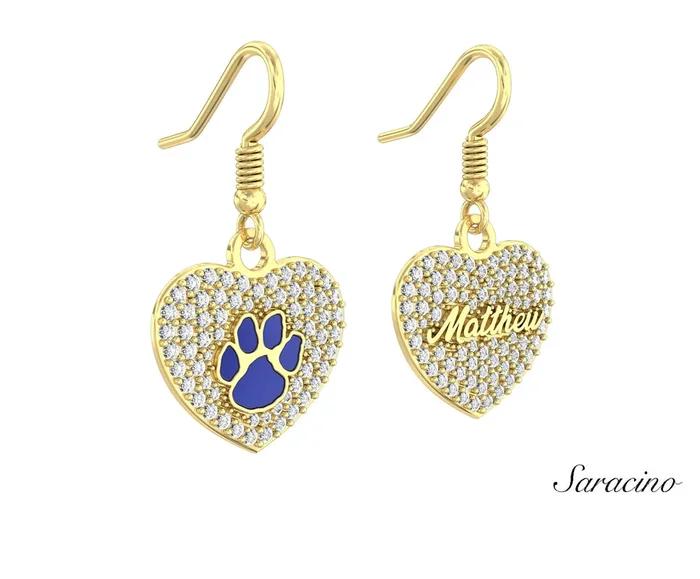 Loyola Diamond Heart Earrings