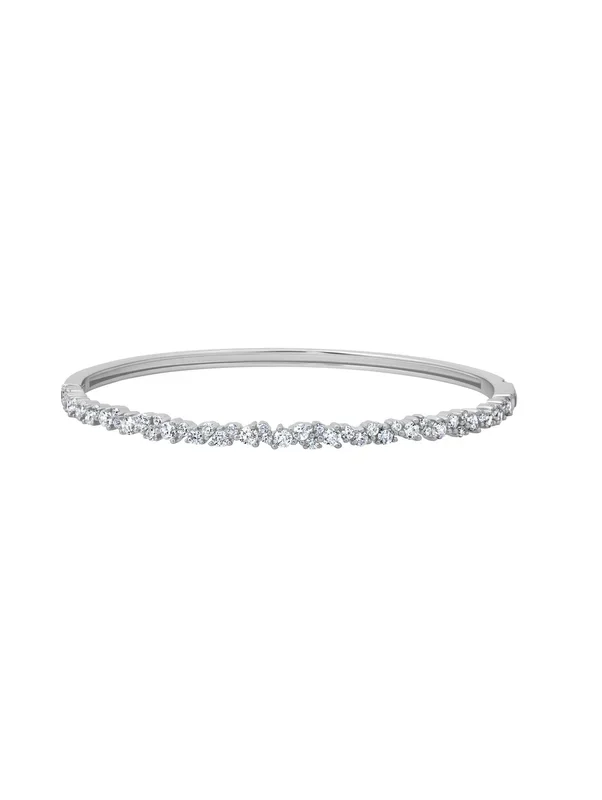 Luminous Cluster Bangle Finished in Platinum