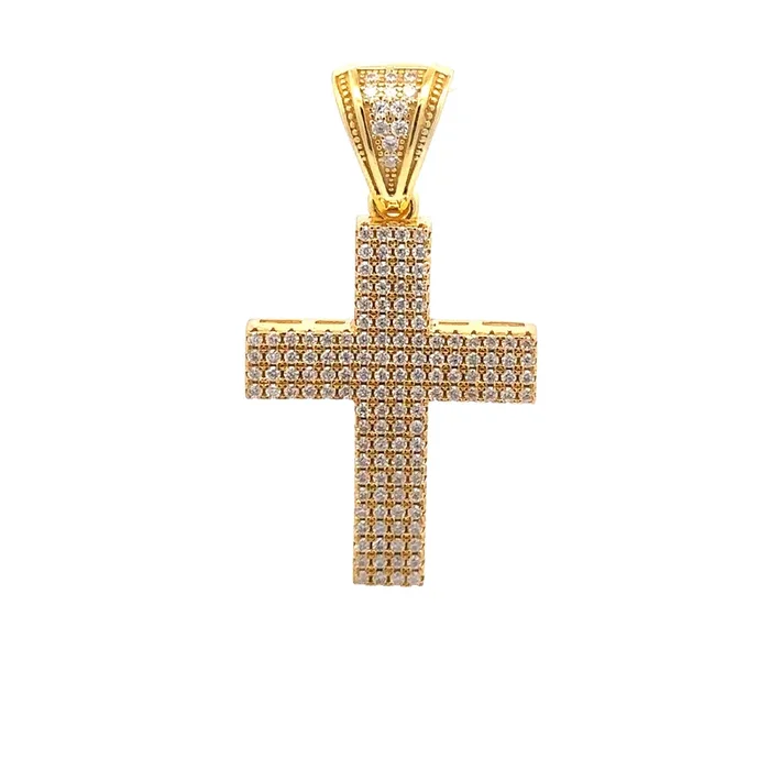 LYRA 0.76 CTW 925 CZ MOISSANITE GOLD ICED OUT PENDANT I 996752