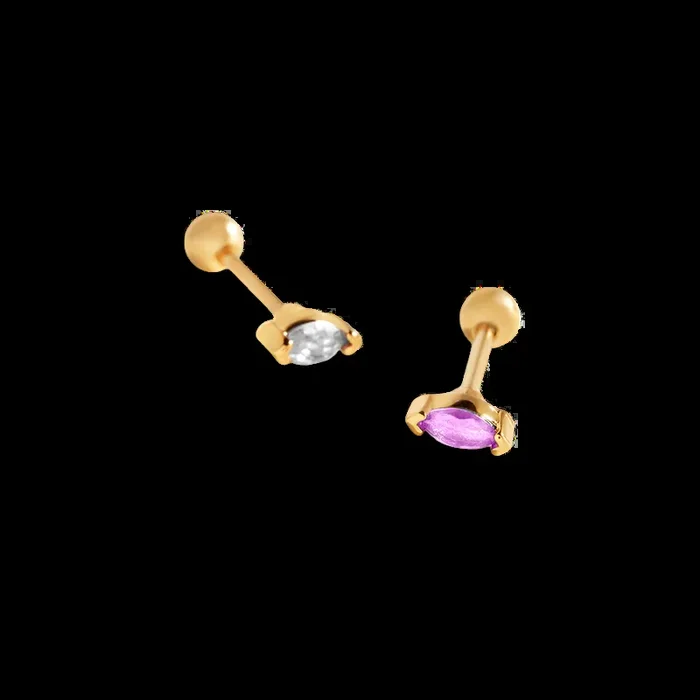 Marquis Gemstone Sleeper Stud Earrings