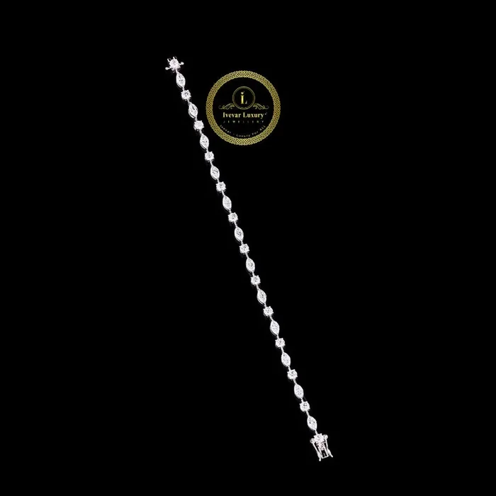 Marquise and Round Cut Lab Grown Diamond Braclate by Ivevar