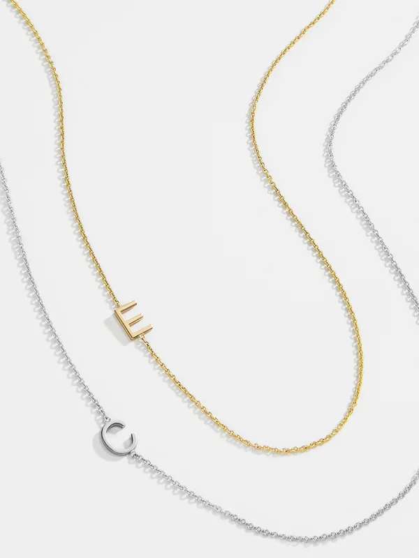 Maya Brenner Asymmetrical Custom Initial Necklace – One Character