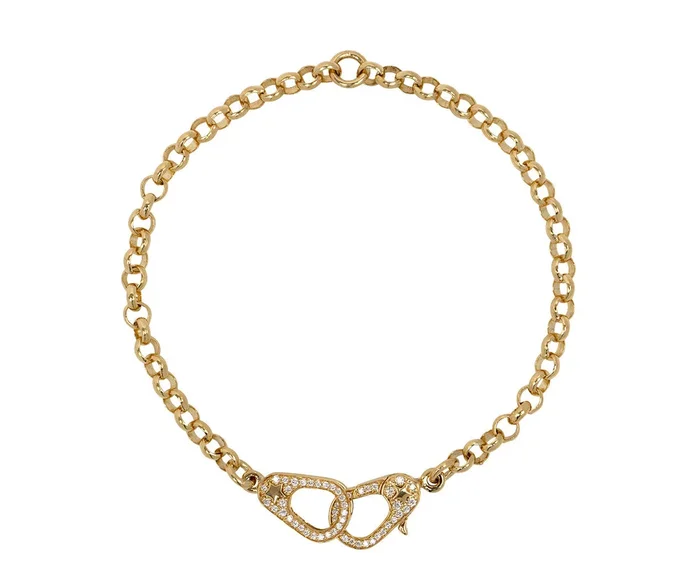 Medium Belcher Chain Diamond Sister Hook Bracelet