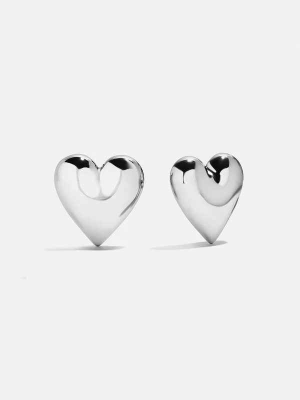 Melina Bubble Heart Earrings – Silver