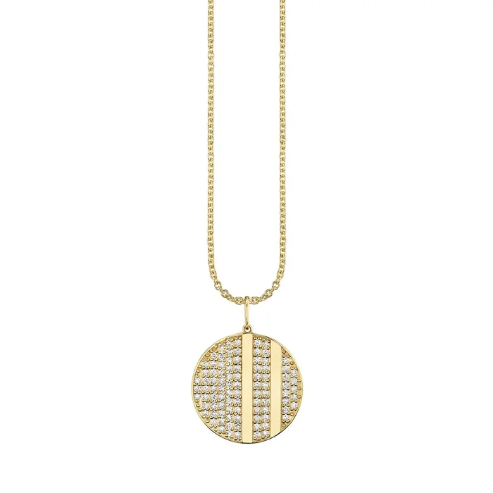 Men’s Collection Gold & Diamond Disc Charm