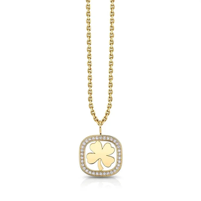 Men’s Collection Gold & Diamond Extra Large Clover Open Icon Charm