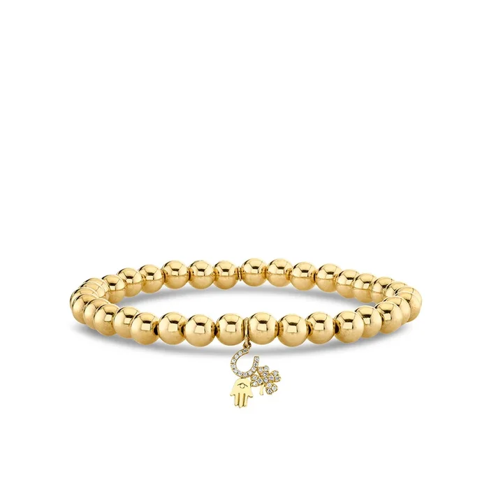 Men’s Collection Gold & Diamond Luck & Protection on Gold Beads