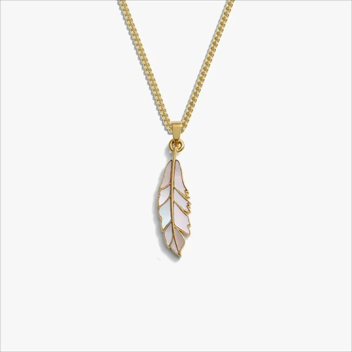 Men’s Mother of Pearl Feather Necklace