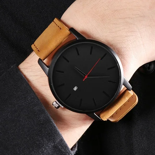 Men’s Watches Fashion Leather Quartz Watch Men Casual Sports Male erkek kol saati Wristwatch Montre Hombre Relogio Masculino