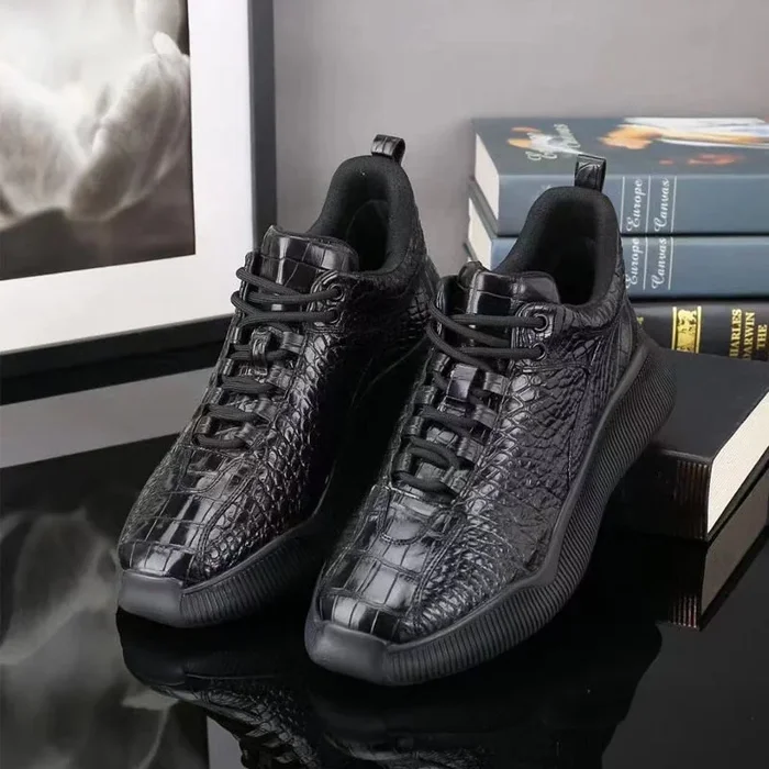 Men’s Winter Genuine Leather Round Head Designer Sports Sneakers