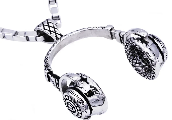 Mens Stainless Steel Headphone Pendant