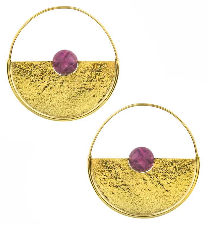 Meridian Amethyst Sphere Brass Earrings – Hangers
