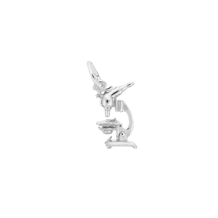 Microscope Charm Pendant (Silver)