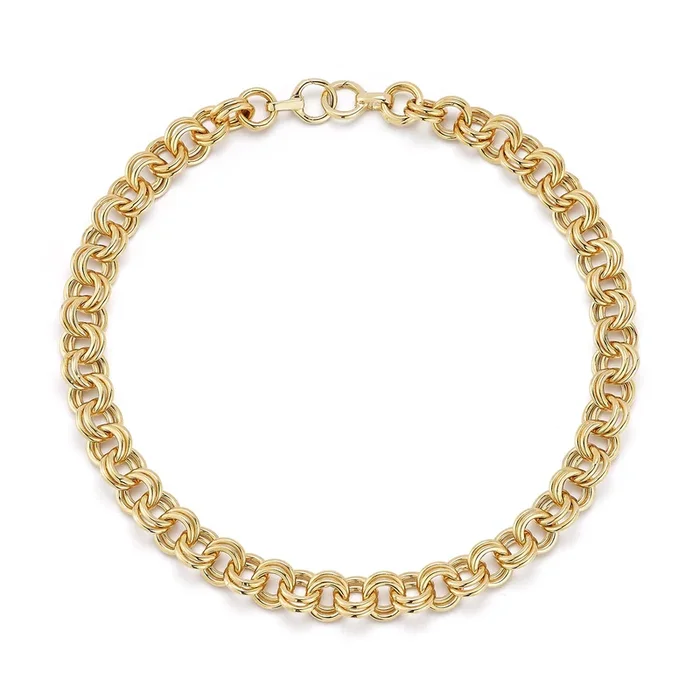 Mimi Double Round Choker Link Chain Necklace