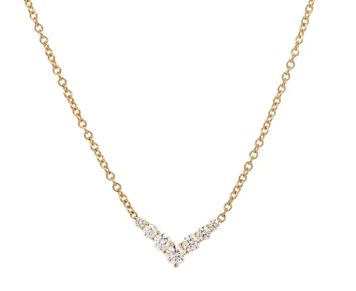 Mini Aria V Diamond Pendant Necklace